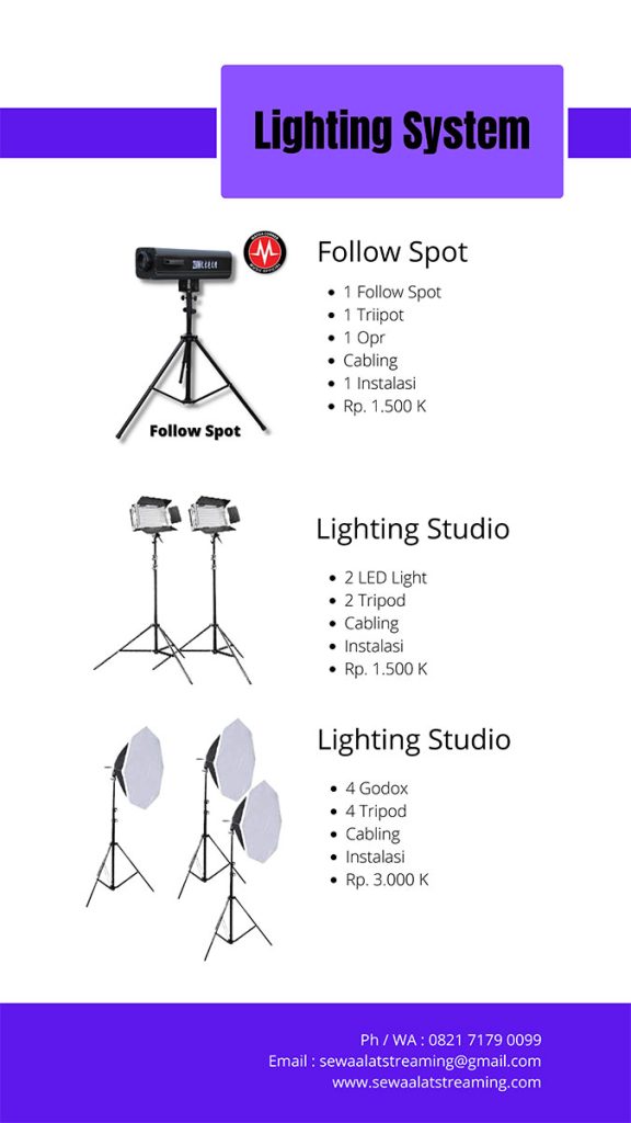 paket sewa lighting studio